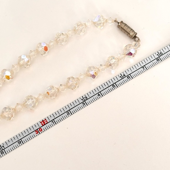 Vintage 1950s aurora borealis crystal bead necklace - Picture 6 of 6